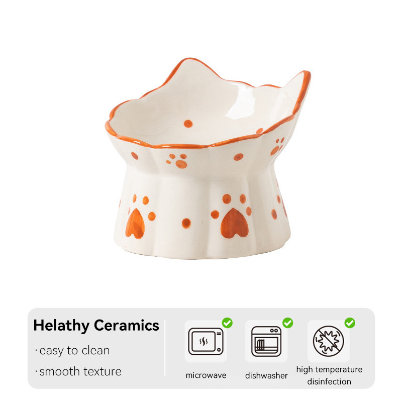 Kasside keraamiline toidukauss Kõrgendatud Lemmiklooma Joomine Söötjad Väikesed kutsikad Koerad Suupisted Veekausid Kasside toitmistarvikud