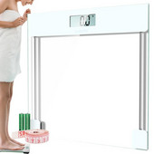 Prozirna kupaonska vaga 6 mm Ultra-tanko kaljeno staklo Visoka preciznost Digitalna tjelesna vaga Zaslon s pozadinskim osvjetljenjem Vaga Izdržljiva