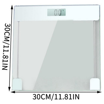 Прозрачни везни за баня 6 мм Ултратънко закалено стъкло Дигитална телесна везна с висока точност Дисплей с подсветка Везна Издръжлива