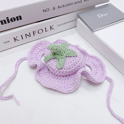 Mājdzīvnieka cepure Delikāts apmales kulonu dekors ar augstu elastību Jauka mājdzīvnieka regulējama siksniņa trikotāžas cepure ballīšu suņu galvassegai