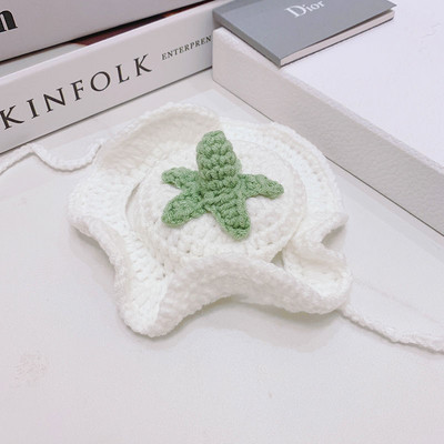 Mājdzīvnieka cepure Delikāts apmales kulonu dekors ar augstu elastību Jauka mājdzīvnieka regulējama siksniņa trikotāžas cepure ballīšu suņu galvassegai