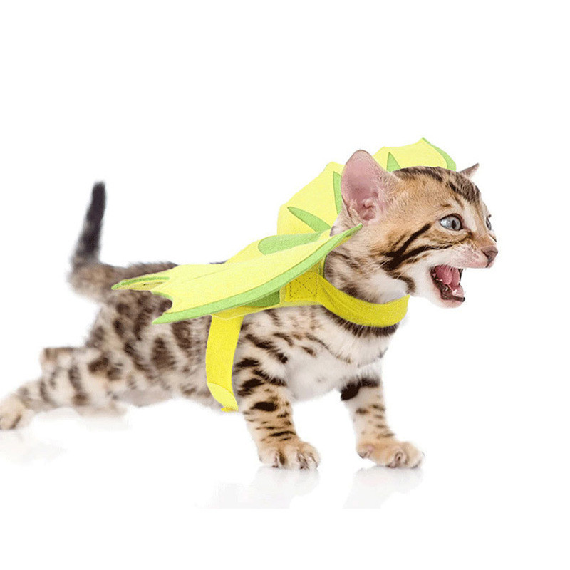 Kaķa kospleja veste dinozaura spārni Halovīni Ziemassvētku pārvērtības saģērbt kaķēnu rotājumu mājdzīvnieku aksesuāri
