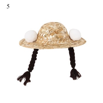 Сладка лятна шапка за домашни любимци, тъкана сламена шапка за слънце, плажно парти, забавни аксесоари, шапка в хавайски стил за кучета, реквизит за снимки Гореща разпродажба