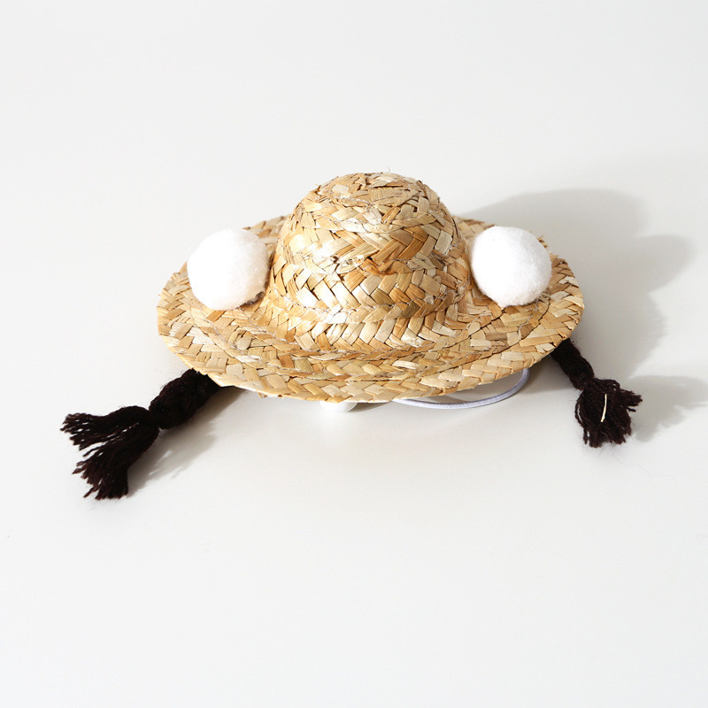 Armas suvine lemmikloomamüts Kootud õlgkübar päikesekübar rannapeol Naljakad aksessuaarid Hawaii stiilis müts koertele Piltrekvisiidid Kuum müük