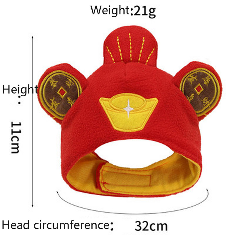 Jaungada mājdzīvnieku kaķu suns cepure cepure Ziemassvētku kaķēna kucēna kostīms sarkans ķīniešu stila galvassegas kleita maziem suņiem kaķiem aksesuārs