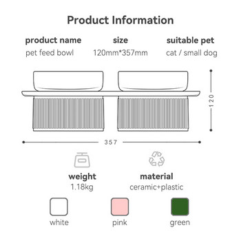 Κεραμικά μπολ για τροφή για σκύλους με τροφή για τροφές για γάτες με βάση τη διαρροή Κεραμικά είδη διατροφής