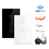 WiFi Light S with Tuya Smart Life Touch sienas slēdzis stikla paneļa lietotne tālvadības balss vadība darbojas ar Alexa Google Home 110V 220V