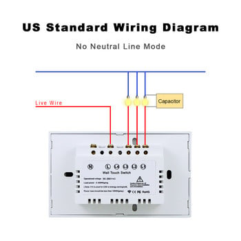 WiFi Light Swith Tuya Smart Life Touch Wall Switch Glass panel App Remote Voice Control Λειτουργεί με Alexa Google Home 110V 220V