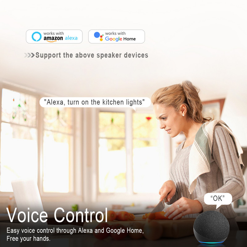 WiFi Light S with Tuya Smart Life Touch sienas slēdzis stikla paneļa lietotne tālvadības balss vadība darbojas ar Alexa Google Home 110V 220V