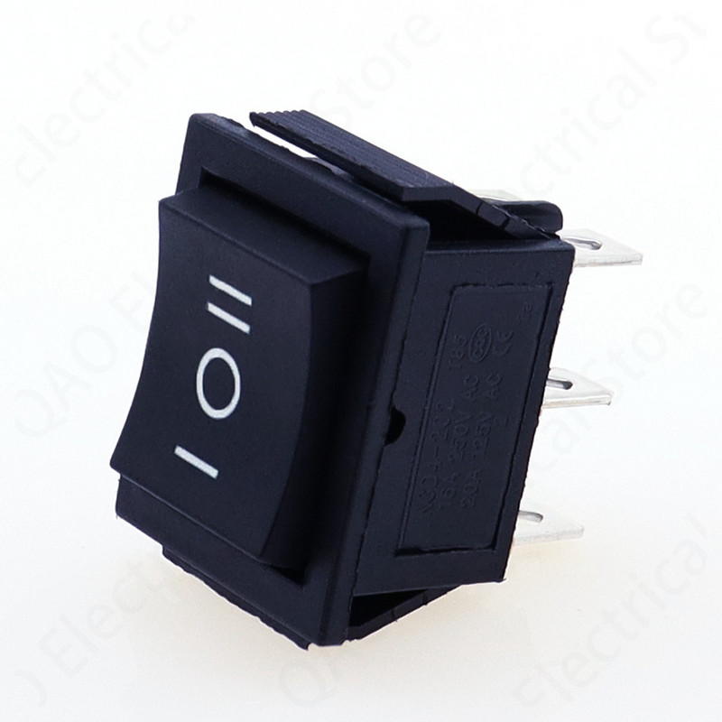 1 TK KCD4 must klahvlüliti toitelüliti SISSE-VÄLJA-ON 3 asendit 6 kontakti Nool lähtestatakse 16A 250VAC/ 20A 125VAC