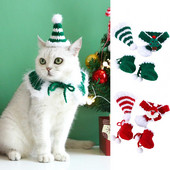 1 Komplekts ādai draudzīga mājdzīvnieku cepure Spilgta krāsa Izbalēšanas izturīga Mazgājama Viegli valkājama Uzglabā siltumu Dzija Ziemassvētku tematiska mājdzīvnieku cepure ar Sh