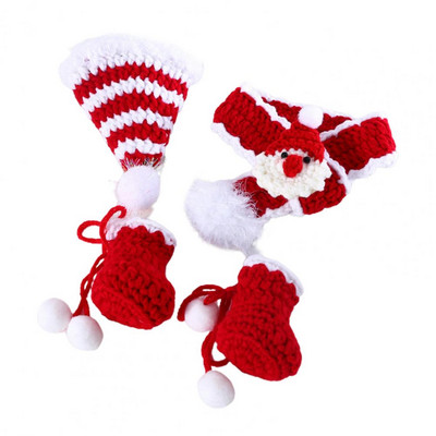 1 Komplekts ādai draudzīga mājdzīvnieku cepure Spilgta krāsa Izbalēšanas izturīga Mazgājama Viegli valkājama Uzglabā siltumu Dzija Ziemassvētku tematiska mājdzīvnieku cepure ar Sh