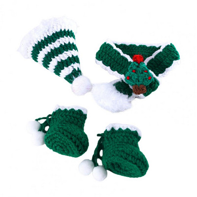 1 Komplekts ādai draudzīga mājdzīvnieku cepure Spilgta krāsa Izbalēšanas izturīga Mazgājama Viegli valkājama Uzglabā siltumu Dzija Ziemassvētku tematiska mājdzīvnieku cepure ar Sh