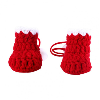 1 Komplekts ādai draudzīga mājdzīvnieku cepure Spilgta krāsa Izbalēšanas izturīga Mazgājama Viegli valkājama Uzglabā siltumu Dzija Ziemassvētku tematiska mājdzīvnieku cepure ar Sh