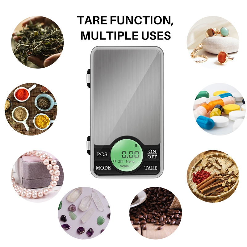 Täpne 600G/0,01G digitaalne taskukaal, miniehted, elektrooniline 0,01 grammi pulbermündikaal, LCD-ekraan, taustvalgus