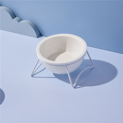 Keramičke dvostruke keramičke zdjele za vodu za mačke Bijeli mali psi koji piju jedu zdjelu za hranjenje sa stalkom Hranilice za zaštitu za vrat kućnih ljubimaca