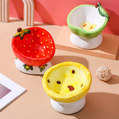 Keramička zdjela za mačke Uzdignuta hrana za kućne ljubimce Hranilice za vodu Ručno oslikano voće u obliku mali psi koji piju pribor za jelo