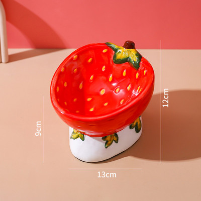 Keramička zdjela za mačke Uzdignuta hrana za kućne ljubimce Hranilice za vodu Ručno oslikano voće u obliku mali psi koji piju pribor za jelo