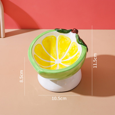 Keramička zdjela za mačke Uzdignuta hrana za kućne ljubimce Hranilice za vodu Ručno oslikano voće u obliku mali psi koji piju pribor za jelo