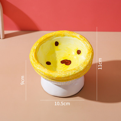 Keramička zdjela za mačke Uzdignuta hrana za kućne ljubimce Hranilice za vodu Ručno oslikano voće u obliku mali psi koji piju pribor za jelo