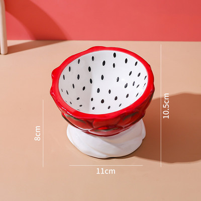 Keramička zdjela za mačke Uzdignuta hrana za kućne ljubimce Hranilice za vodu Ručno oslikano voće u obliku mali psi koji piju pribor za jelo