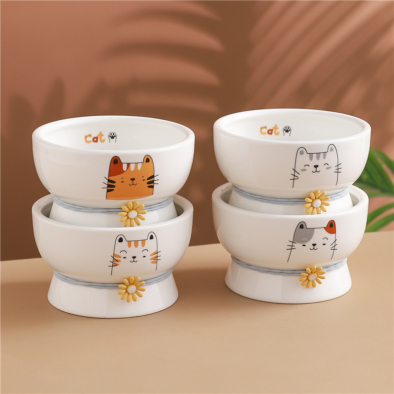 Kaķu jauka bļoda keramikas liela ietilpība mājdzīvnieku barība ūdens barotavas kucēnu suņu dzeršanas ēšanas piederumi