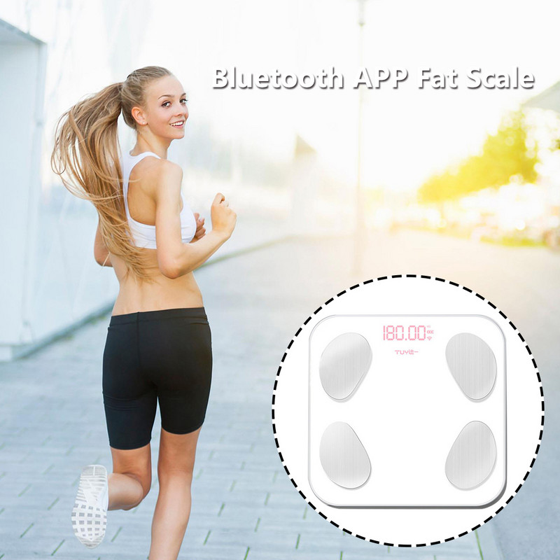 Astoņu elektrodu ķermeņa tauku svari, viedie USB uzlādes LED ekrāna displejs digitālie Bluetooth svari