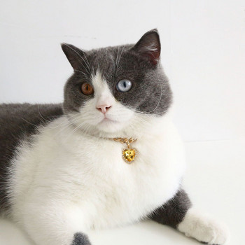 Αξεσουάρ γάτας Χαριτωμένο κρεμαστό κολιέ με διαμάντια από κρύσταλλο για γάτες Κουτάβι Σκύλος Pet Cat Princess Κολιέ για πάρτι γενεθλίων Μεταλλικό κολάρο