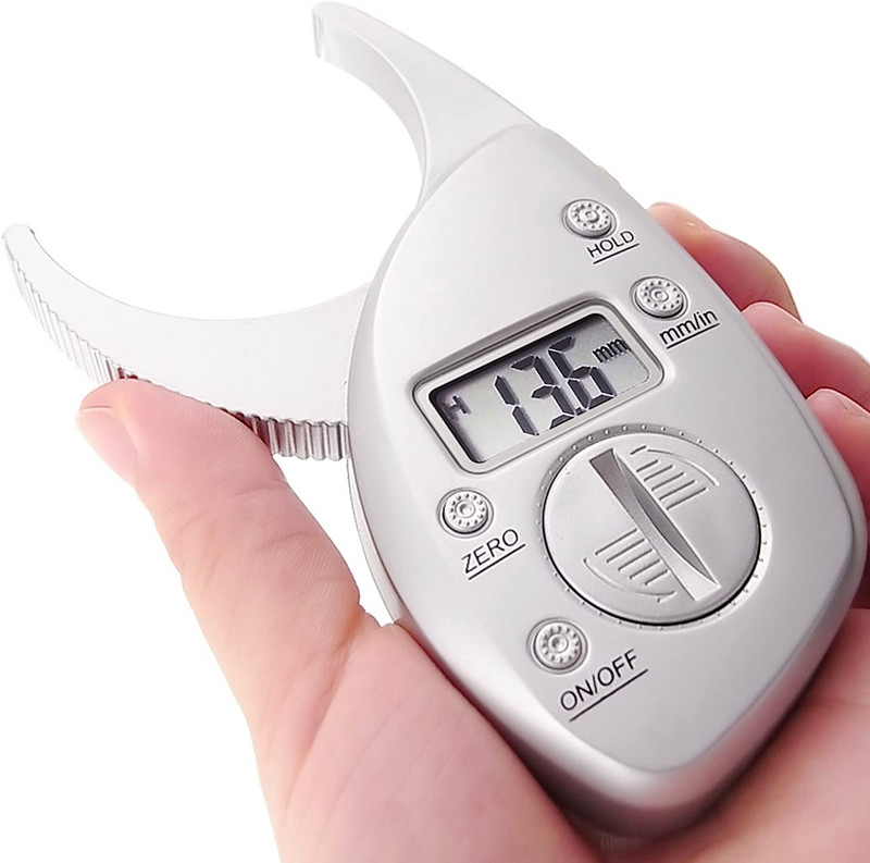 Digitālā LCD displeja tauku suporta skava Ķermeņa tauku mērīšanas testēšanas suports sebuma mērītājs svara zaudēšanas tests tauku biezuma suports