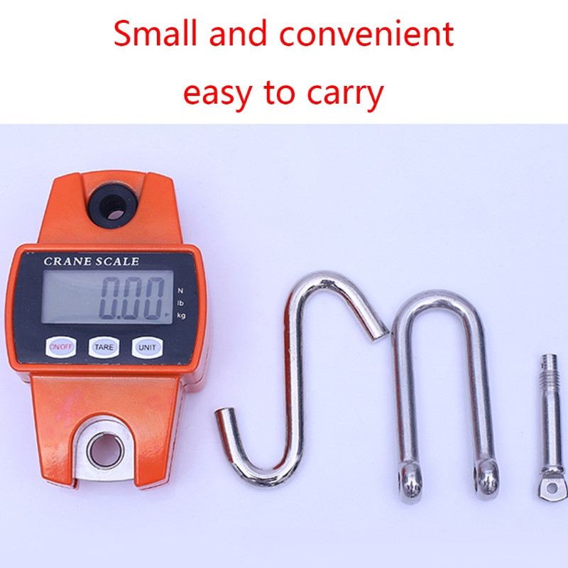 Inžinerinės plastikinės skaitmeninės pakabinamos svarstyklės rankinės 300 kg mini kranų svarstyklės su kabliu, skirtos medžioklei lauke