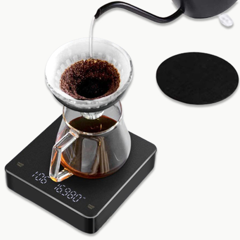 Gudri kafijas svari Virtuves pārtikas svari Digitālie elektroniskie svari ar taimeri Precīzi juvelierizstrādājumu svari Mini mājsaimniecības svari