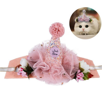 Prekrasna čipkasta traka za glavu za kućne ljubimce Čipkasti cvjetni dekor Mačja kapa Traka za glavu Mačja frizura Potrepštine za kućne ljubimce Dodaci za kosu Kostim za zabavu Dotjeraj se