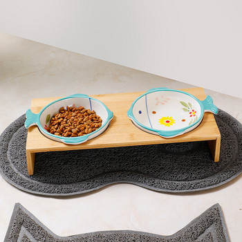 Cat Double Bowls Pet Eat Eat and Drink Dish Bowl Dogs Food feeding with Stand Cat Water Feeding Bowl Αξεσουάρ τροφής για κουτάβι γατάκι