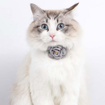 για κολάρο γάτας με λουλούδι καμέλια για μικρά μεσαία κορίτσια σκυλιά, γάτες 3 Χρώματα Breakaway κολάρο Λουλούδια Camellia