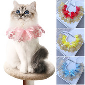 Mačja slina ručnik Slatki dekor Ogrlice Slatka čipkana ogrlica za kućne ljubimce Bowknot Lijepa pseća čipkasta ogrlica za male pse Dodaci za kućne ljubimce