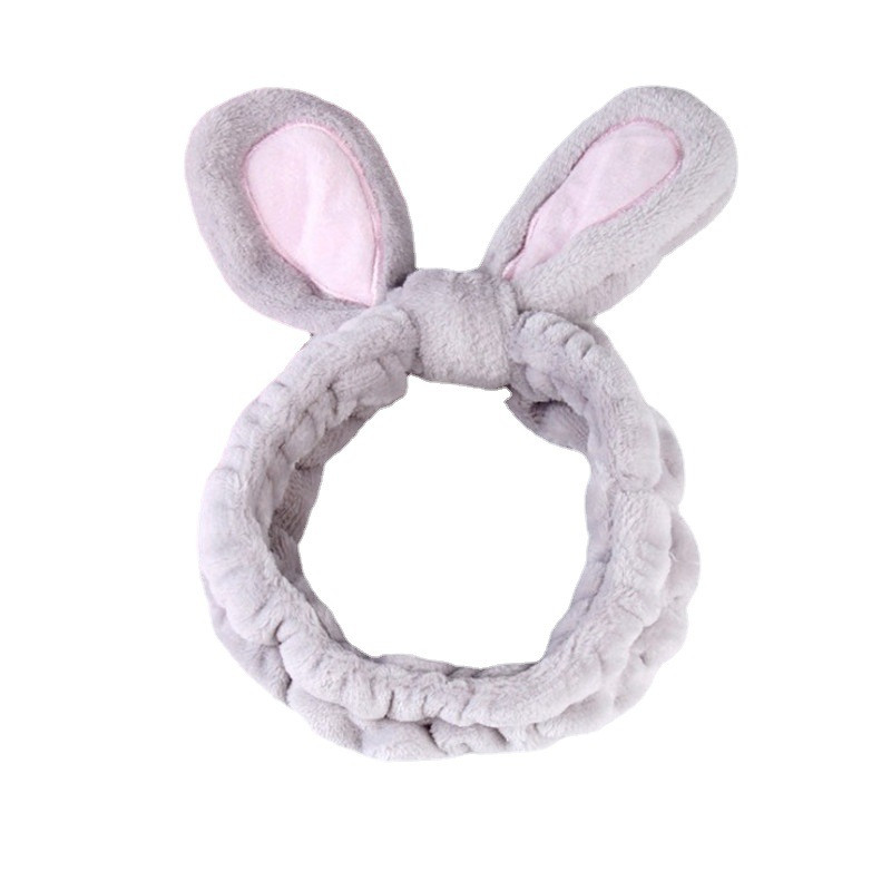 Djevojčica, korejska jednostavna plišana slatka zečja uši, ukras za glavu, šminka za pranje lica, vezana traka za kosu, ovratnik