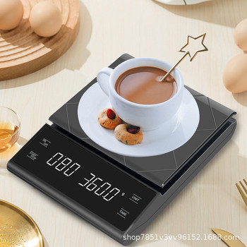 Lintolyard Kitchen Coffee Scale Hand Washing Multi-function Ηλεκτρονική ψηφιακή μεγάλη ζυγαριά LED με χρονοδιακόπτη Μέγιστη χωρητικότητα 3KG