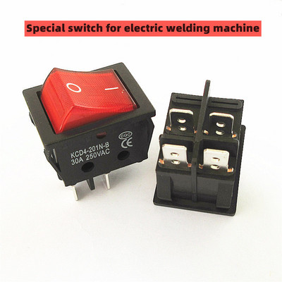 KCD4 Spetsiaalne keevitusmasinale 30A 250V kõrge vool 22*29 punane vask klahv toitelüliti 4Pin nupp elektritarvikud
