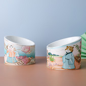 Kaķu keramikas bļoda ķīniešu stila mājdzīvnieks, paaugstināts dzeramais ēšanas barotavas Mazie suņi Augstas bāzes barība Ūdens piederumi