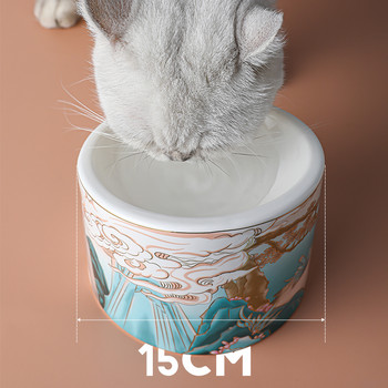 Γάτα Κεραμικό μπολ κινέζικου στυλ για κατοικίδια Αξεσουάρ για φαγητό με κατανάλωση ποτού Μικρά σκυλιά Αξεσουάρ νερού υψηλής τροφής
