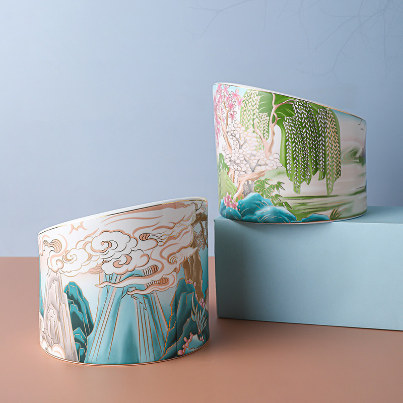 Kaķu keramikas bļoda ķīniešu stila mājdzīvnieks, paaugstināts dzeramais ēšanas barotavas Mazie suņi Augstas bāzes barība Ūdens piederumi