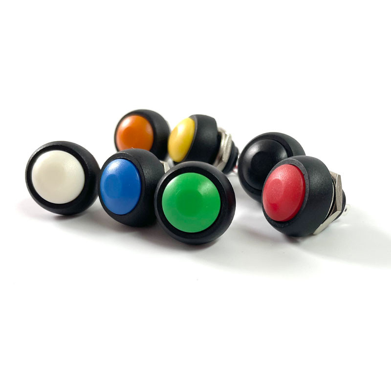 7Gb PBS-33b 2Pin Mini Switch 12mm 12V 1A Ūdensizturīgs īslaicīgs Spiedpogas Slēdzis kopš atiestatīšanas Nebloķējas