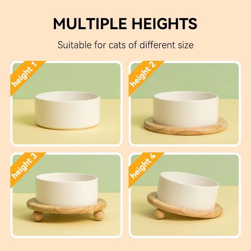 400/850 ml kaķu lielas ietilpības bļoda maziem suņiem Barības ūdens trauki ar koka statīvu Mājdzīvnieku paaugstināšana Barotājs kucēnu kaķēnu piederumi