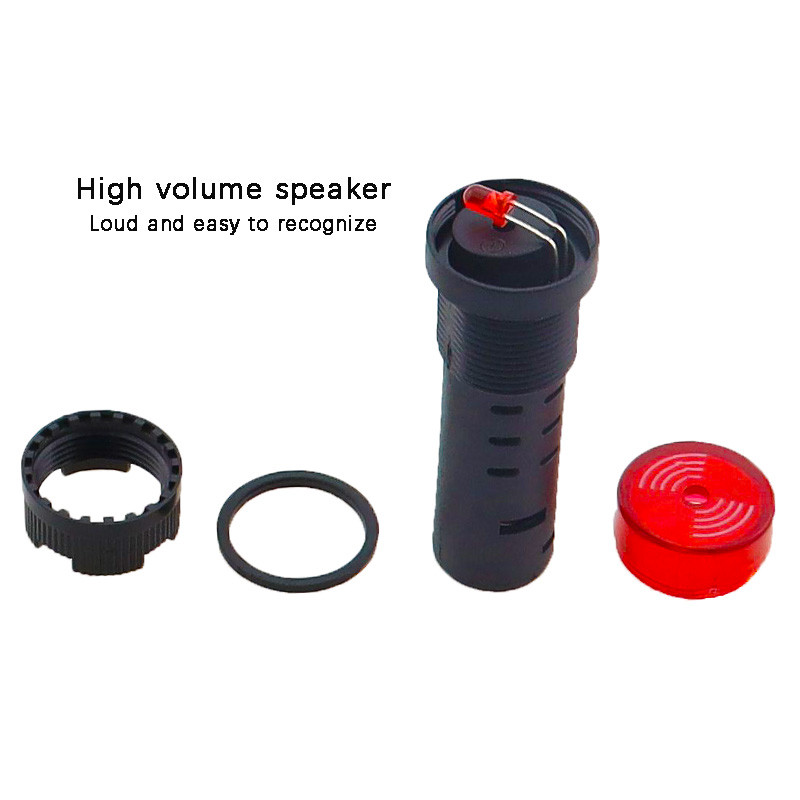 AD16-16SM 16mm zujalica 12V 24V 110V 220V 380V Bljeskalica Signalno svjetlo Crvena LED Aktivna zujalica Bip Indikator alarma Crvena Zelena Žuta
