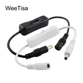 Prekidač za svjetlo DC 12V ženski muški kabel napajanja 5.5x2.1mm DC konektor ON OFF Inline 304 prekidač 5V 12V 24V za LED traku svjetiljke