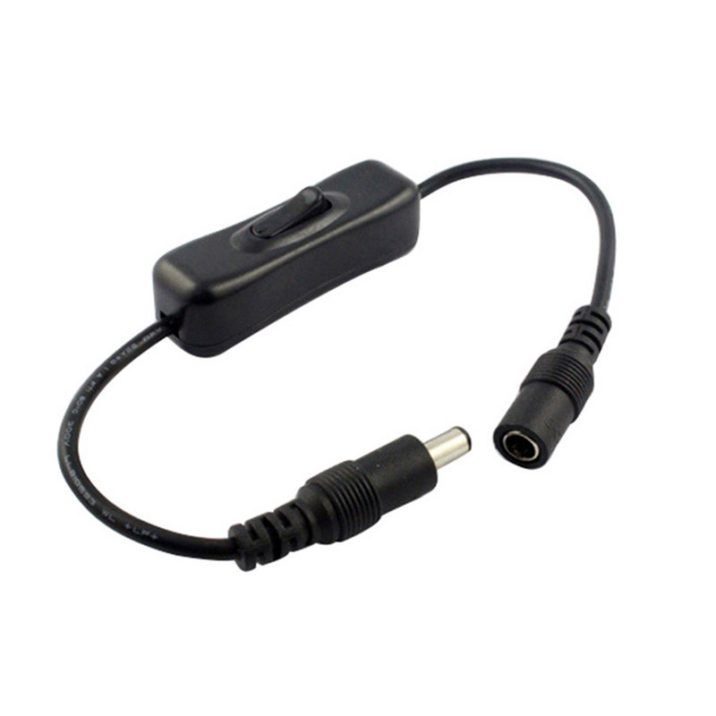 Prekidač za svjetlo DC 12V ženski muški kabel napajanja 5.5x2.1mm DC konektor ON OFF Inline 304 prekidač 5V 12V 24V za LED traku svjetiljke