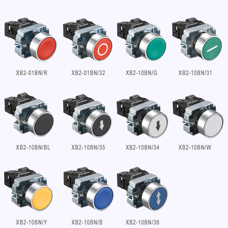 Prekidač s gumbom koji se samoresetira XB2 mala gljivasta glava Zaustavljanje u nuždi 22 mm gumb s tipkom Start Inching Power on XB2-BS542 XB2-BA31 XB2-BA42