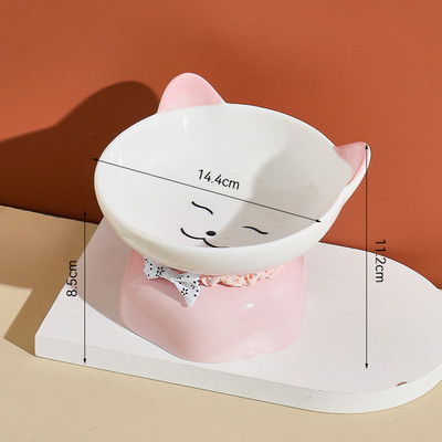 Povišena keramička posuda za mačke Mali psi Hranilice za vodu velikog promjera Hranilice za kućne ljubimce Zaštita od prevrtanja