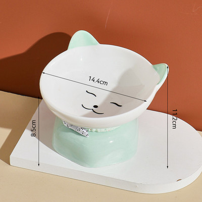 Povišena keramička posuda za mačke Mali psi Hranilice za vodu velikog promjera Hranilice za kućne ljubimce Zaštita od prevrtanja