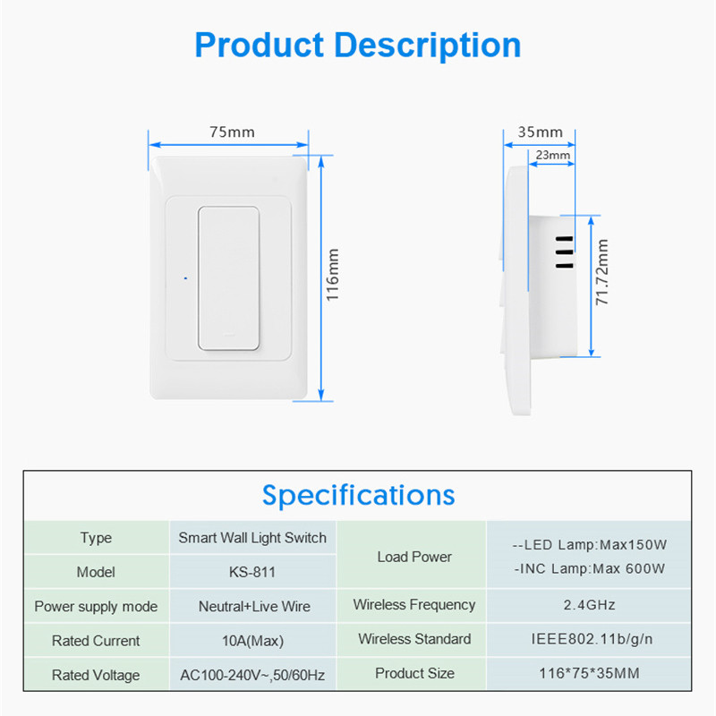 Tuya Zigbee prekidač Pametni brazilski zidni prekidači za svjetlo Potrebna neutralna žica 1 2 3 Gang glasovna kontrola Rad s Alexa Google Home
